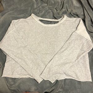 Aerie open back twist cropped sweater